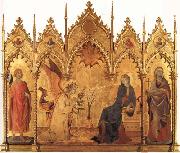 Simone Martini The Annunciation with SS.Ansanus and Margaret and Four Prophets oil painting